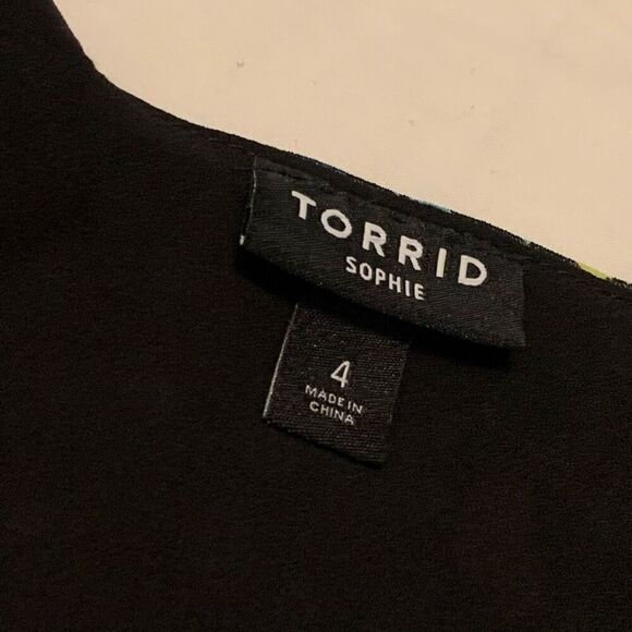 Torrid 4 4X Sophie Chiffon Swing Cami lined tank top adjustable strap abstract - Picture 5 of 11